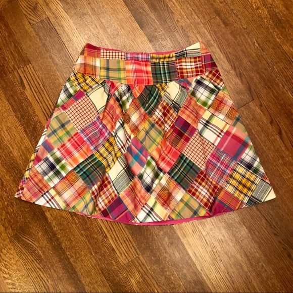CAbi Dresses & Skirts - CAbi Patchwork Plaid Midi Skirt in Red, Green, Yellow, Blue
